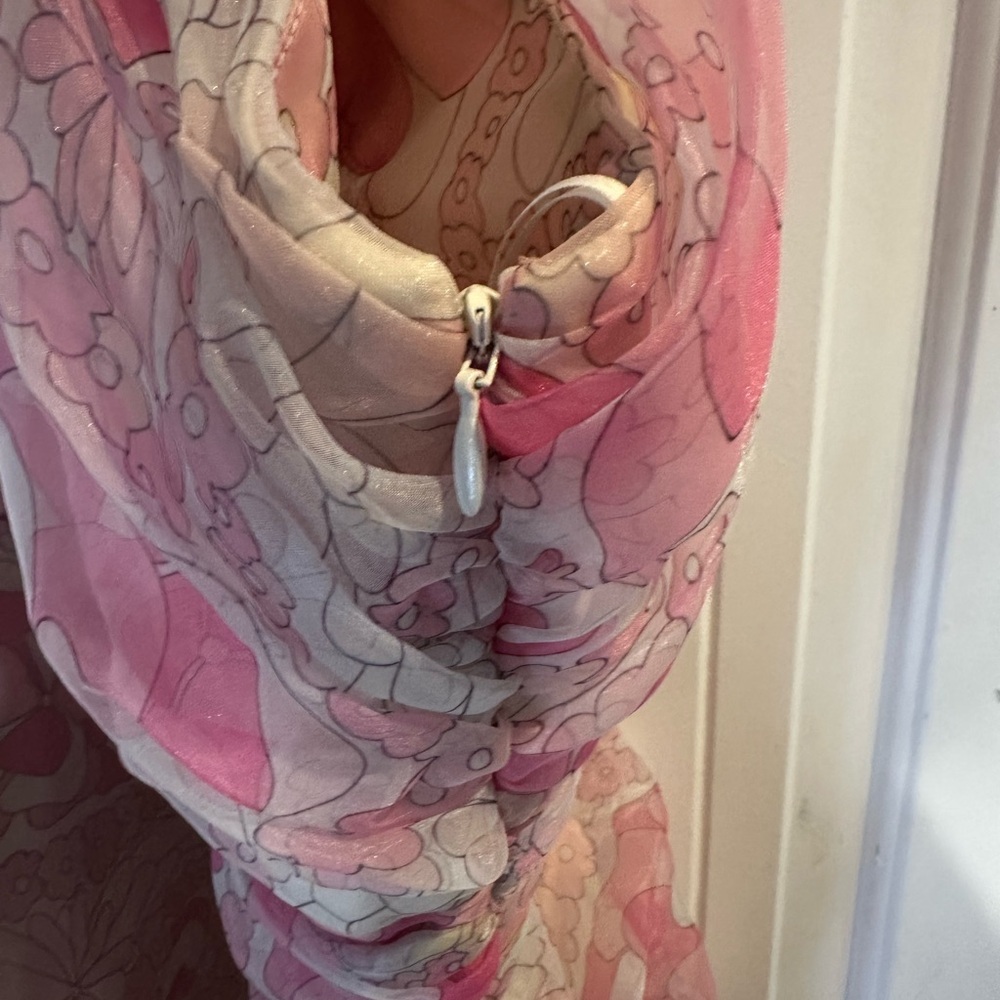 Revolve Amanda Uprichard Pink Floral One-Shoulder Dress - Picture 7 of 8